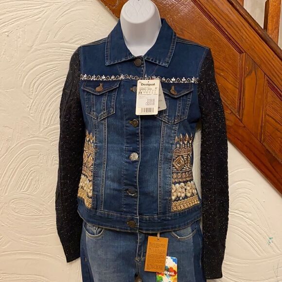 NWT Desigual Women's Chaq_bluefly denim jacket - Picture 5 of 15